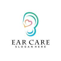 Ear logo concept for health care vector