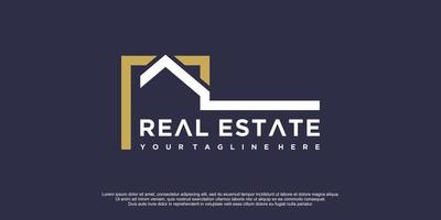 Real estate logo design for business and construction Premium Vector