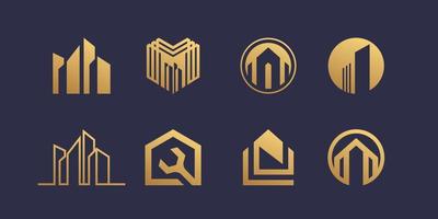 conjunto de colección de logotipos de construcción vector premium