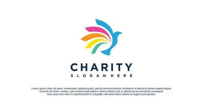 Charity logo with modern concept for business premium vector