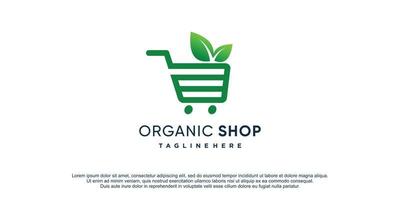 Organic shop logo with modern concept for business Premium Vector