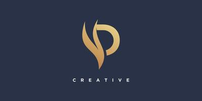 Letter P logo with fire concept Premium Vector