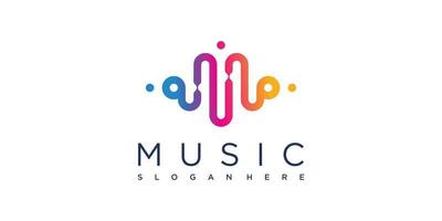 diseño de logotipo de música con vector premium de estilo de concepto moderno