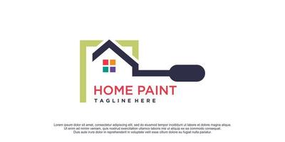 Home paint logo design with creative design premium vector