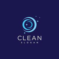 Clean logo with bubble design premium vector