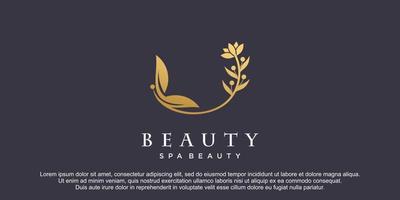 logotipo de belleza con concepto de mariposa para salón de belleza spa de belleza vector