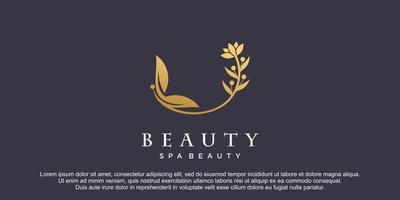 Beauty logo with butterfly concept for beauty salon beauty spa vector