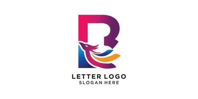 b logo with modern concept premium vector