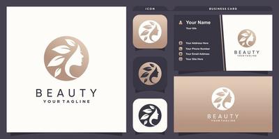 Natural beauty logo with fresh and modern creative concept Premium Vector