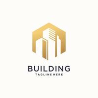 Building logo with modern concept premium vector