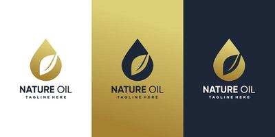 Nature oil logo with modern concept for healthcare Premium Vector