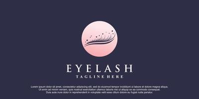 Eyelashes logo design for beauty make up with creative element Premium Vector