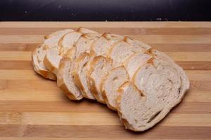 slices of bread on board photo