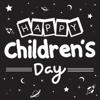 Vector illustration. Happy Children's day handwritten lettering. Happy Children's day typography vector design for greeting cards and poster. Design template celebration.