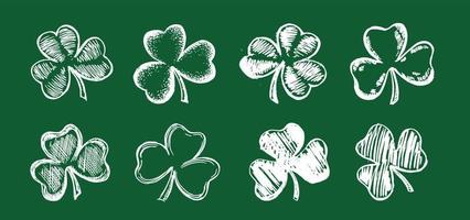 Clover set. Patrick's day. Hand drawn illustration. vector