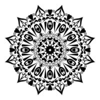 diseño de patrón de mandala vectorial abstracto, diseño de pegatinas para colorear página tatuaje de patrón de encaje, adorno decorativo en mandala étnico vector