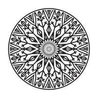 adorno de encaje circular, patrón de doily geométrico ornamental redondo, patrones de relajación de mandala floral vectorial diseño único con negro, patrón dibujado a mano, meditación conceptual y relajación vector