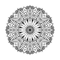 hermoso mandala dibujado a mano, diseño de mandala simple para colorear, mandalas ornamentales geométricos, patrón de adorno redondo, página para colorear de mandala floral gratis, patrones de relajación de mandala diseño único vector