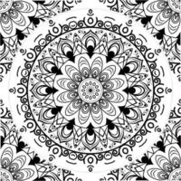 coloreando el diseño de mandala de página completa. página para colorear para adultos, vector de garabatos con patrón de flores y libros para colorear mandala para adultos