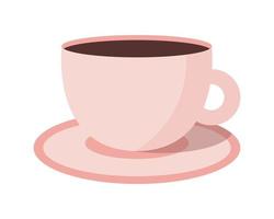 Flat vector cup of tea or coffee illustration. Cup of coffee vector flat illustration