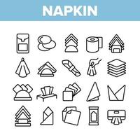 conjunto de iconos de colección de papel de higiene de servilleta vector