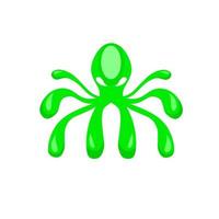 Illustration vector graphics of character alien octopus green color