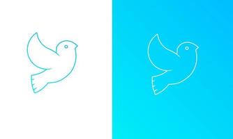 Illustration vector graphics of template logo dove bird outline design style