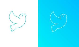 Illustration vector graphics of template logo dove bird outline design style