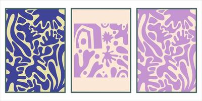 Aesthetic matisse poster set isolated with text. Modern minimal design collection. Abstract vector illustration. Vintage nature graphic. Abstract art background vector. Trendy floral design