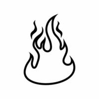 icono de vector de línea de llama de fuego