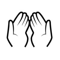 manos. palma hacia arriba manos orando. ilustración vectorial vector
