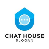 Chat House Logo Design Vector