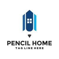 vector de logotipo de casa de lápiz