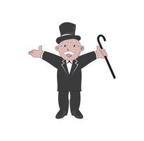 Monopoly man cartoon character design illustration vector