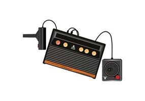 Classic Atari game console design illustration vector