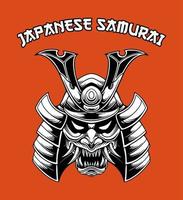 Ilustración de vector de casco samurai japonés