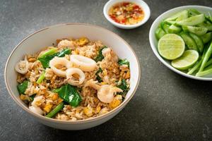 Fried rice with squid or octopus photo