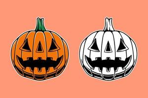 conjunto de paquete de diseño de calabaza lindo vector