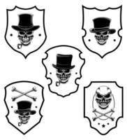 Skull badge logo icon design art vector