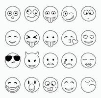 Collection of freehand drawing of facials expression. vector