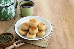 Bakpia, Bakpia Pathok is a typical Yogyakarta food made from a mixture of green beans, cheese and sugar, which is wrapped in flour, then baked. photo