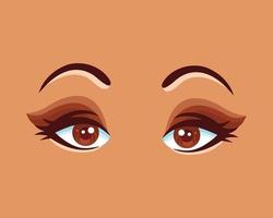 icono, cara, ilustración, y, cejas vector