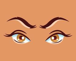 icon face illustration and eyebrows vector