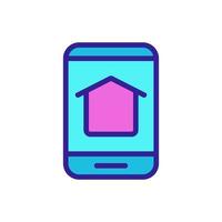 The function home in the phone icon vector. Isolated contour symbol illustration vector