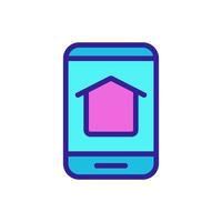 The function home in the phone icon vector. Isolated contour symbol illustration vector