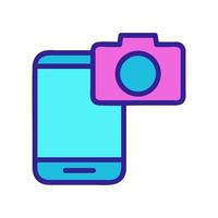 The camera in the phone icon vector. Isolated contour symbol illustration vector