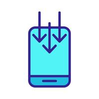 downloading to the phone icon vector. Isolated contour symbol illustration vector