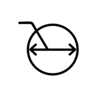 vector de icono de diámetro. ilustración de símbolo de contorno aislado