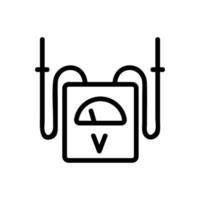 Voltmeter icon vector. Isolated contour symbol illustration vector