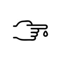 drop of blood from finger icon vector outline illustration